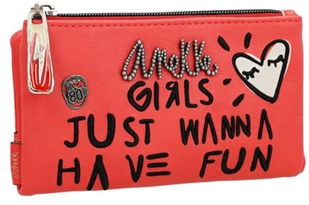 Anekke Damengeldbörse Große Geldbörse für Damen Geldbörse aus Kunstleder mit Reißverschluss und Zunge Fun & Music Kollektion Damenzubehör und Accessoires 18 x 10 x 3 cm, verschiedene