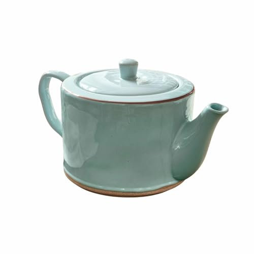 LOBERON Teekanne Biarré, Handgetöpfert, Mediterraner Charakter, für Tee & Andere Getränke, Spülmaschinenfest, Küchenzubehör, Tischaccessoire, Geschirr, Steinzeug, türkis