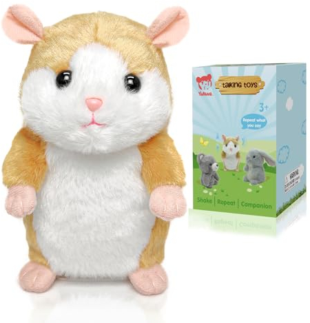 YH YUHUNG Sprechender Hamster Interaktiver Plüschtier spricht, Kuscheltier Spielzeug für Kinder ab 3 Jahren
