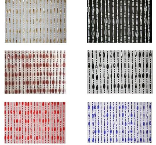 Home Tresor - Tenda Antimosche Porta Finestra, Tenda con Frange in Perline Pvc, Pannello Multiambiente Catenelle a Caduta (Beige, Cm. 120x220)