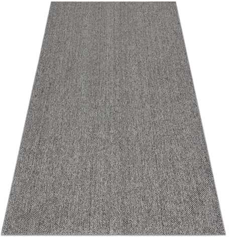 rugsx Teppich Outdoor & Indoor – Casablanca Loom grau – Weich, Wetterfest, Pflegeleicht, Modern für Terrasse, Balkon & Wohnzimmer – 300x300 cm
