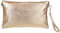 Girly Handbags Womens Italian Snake Skin Metallic Leather Clutch Bag (Pale Champagne)