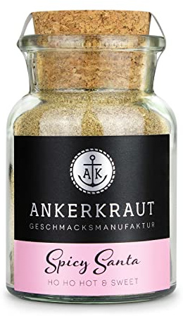 Ankerkraut Spicy Santa Gewürz, 100g im Korkenglas, Würzige Zutaten für Obst, Mit Vanille, Scharfe Überraschung von Santa Claus, Premium Qualität