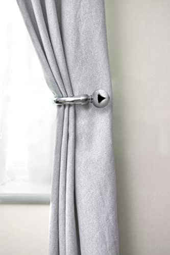 Emma Barclay, Ball - Pair of Holdaback Tiebacks with End Finials in Chrome - 20cm