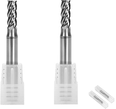 Ruimou 2 pièces fraises en bout de carbure coupe haute vitesse 4 cannelures(D 5 mm x L 50 mm) pour couper une dureté élevée 58HRC,fraisage CNC des métaux trempés
