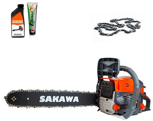 SAKAWA Motosierra Gasolina 58cc 18 + Aceite + Aceite Engrase + Cadenas