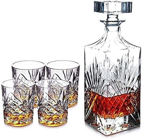 Decanter Whiskey Decanter Wine Decanter Whiskey Decanters, Set of 4 Glasses and Gift Claret Jug Sets(OneColor A)