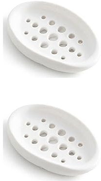 SEIWEI Portasapone in silicone bianco, 2 pezzi, portasapone per bagno, cucina, piano di lavoro da viaggio