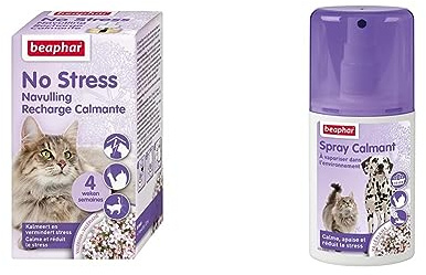 Beaphar–NO Stress–Recharge pour diffuseur électrique calmant à la Valériane pour Chat NO Stress – Spray calmant à la Valériane pour Chat – Réduit Le Stress et Les problèmes comportementaux
