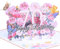 Geburtstagskarte zum 70. 3d blume pop up geburtstag karte Grußkarten Geschenk-Karte mit Umschlag Happy Birthday Greeting Card für siebzig 70 jahre frau, Mütter, Freunden, Familie women wife (Rosa)