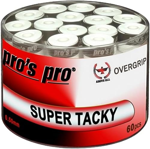 Generisch 60 Overgrip Super Tacky Tape Tennis Pros Pro Griffband Weiss
