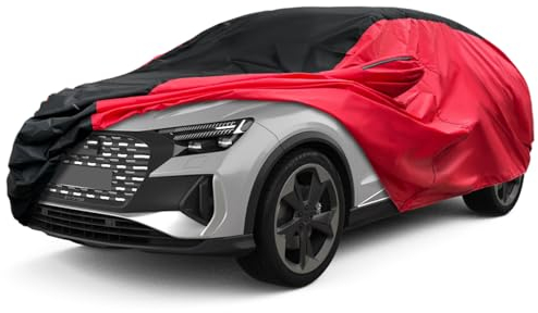 Autoabdeckung Passend für VW Touran VW Tiguan Peugeot 3008 Mazda CX-5, Universal wasserdichte Vollgarage Autoplane mit Reißverschlusstür für Schnee, Regen, Allwetterschutz