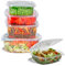 Envases de Plastico para Alimentos - Pack de 50 Unidades para Comida Desechables - Recipiente con Tapa Apto para Microondas y Lavavajillas - Contenedores Hermeticos Reutilizables PP Eco (375 ml)