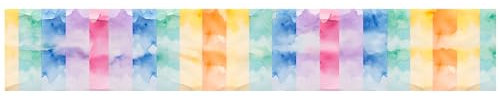 wandmotiv24 Fototapete panorama buntes Aquarell, selbstklebende Strukturtapete 260g - Groß (300x50cm) Aquarell, Farbe, bunt, Streifen, Kunst, Malen M0100