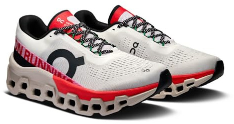 On Cloudmonster Damen-Sneaker, elfenbeinfarben/rot, 8.5