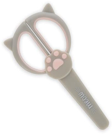 Legami - Kinderschere, präziser Schnitt, Linkshänderschere, Rechtshänderschere, Schere mit abgerundeter Spitze, mit Klingenabdeckung, sicher, Schulmaterial, Kitty-Thema