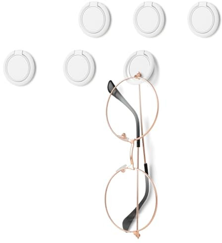 Mabor Lot de 6 organiseurs muraux adhésifs pour lunettes de soleil à suspendre au mur - Support mural pour lunettes de soleil - Support mural pour lunettes de soleil - Organisateur de rangement pour