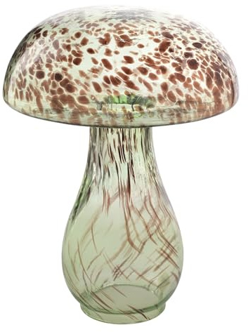 Widdop and Co Hestia Glasvase, Pilzvase, Ornament, groß, 21 x 16 x 16 cm, charmantes Design, erdige Farben, dekorative Vase für Zuhause, Wohnzimmer, Herbstdekoration