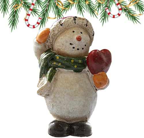 Figure natalizie in miniatura,Figure di pupazzo di neve | Carina statua di pupazzo di neve | Figure di pupazzo di neve da collezione, decorazione centrotavola, decorazione d
