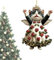 Hängende Katzen Weihnachtsornamente | 2D Acryl Katzen Weihnachtsbaumschmuck | Rosen Schwarzer Katze Weihnachtsbaum Hängeanhänger | Auto Rückspiegel Anhänger Kätzchen Ornamente für Weihnachts Deko