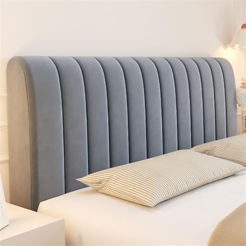 Chickwin Bett Kopfteil Bezug, Antikollision Weicher Stretch Bed Headboard Cover, Waschbar Abnehmbar Bettkopfteil Hussen, Staubdicht Bett Kopfteil Abdeckung für Schlafzimmer (220cm,Grau)