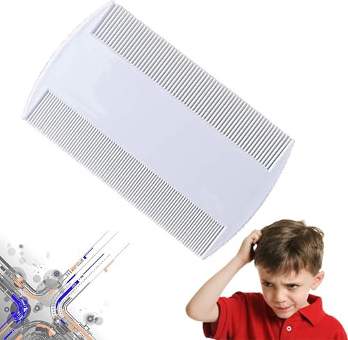 Pettine anti pidocchi e anti lendini per adulti, bambini o animali domestici come cani e gatti. Vari Colori disponibili Nero, Bianco, Arancio, Blu,Verde Fucsia e Azzurro. (Bianco)