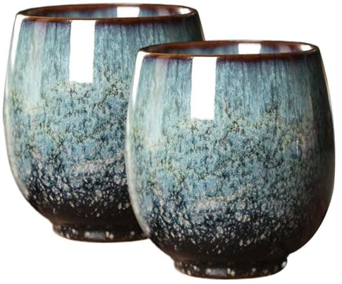 Csafyrt 2 pezzi di tè cinese set da tè da 150 ml di tazze da tè cinese in ceramica resistente al calore senza manico a tazze giapponesi da tè piccole tazze di matcha per bevande da caffè da tè
