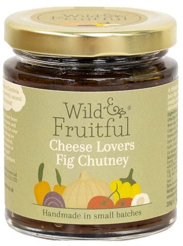 Wild & Fruitful Cheese Lovers Fig Chutney - 200g Jar | Fig & Caramelised Onion Chutney with Orange & Cinnamon | Hand Made in Cumbria