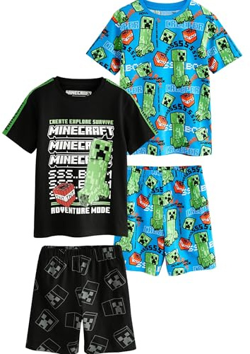 NEXT Jungen Minecraft Kurze Baumwoll-Schlafanzüge, 2er-Pack