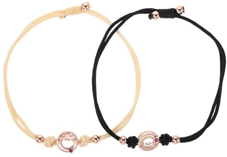 ibasenice Beziehungsarmband für Fernbeziehungen Vibrations Partnerarmbänder Paar aus Legierung Geflochtenem Band 10X8,5cm für Paare Valentinstag Jubiläen