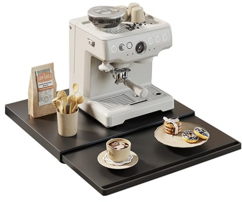 Ausziehtablett für Mikrowelle & Kaffeemaschine, ausziehbar, Schwarz | Platzsparend, robust, leicht zu reinigen, für Küchengeräte, Kaffeemaschine