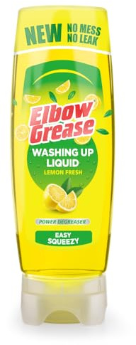 Elbow Grease Stand Up Washing Up Liquid | Power Degreaser - Easy Squeezy | No Mess, No Leaks (Lemon, 700ml)
