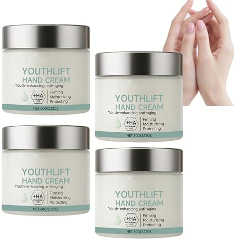 Youthlift Handcreme Für Trockene Hände, Feuchtigkeitsspendende, Nicht Fettende Handlotion, Anti-Aging-Handlotion Mit Hyaluronsäure, Pflegende Reparaturpflege Für Trockene Hände, Frauen&Männer (4pcs)