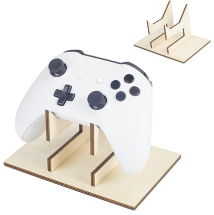 AHANDMAKER 2 Packs BurlyWood Universal Controller Holder Wood Gaming Stand Desk Gamepad Desktop for Game Room PC Setup Display and Organization, 4.33x6.30x3.74in