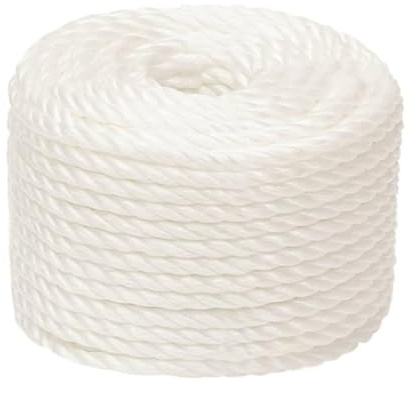 Fune multiuso in polipropilene 14 mm 25 metri bianco corda da lavoro corda in polipropilene 14 mm 25 m galleggiante durevole per casa giardino officina