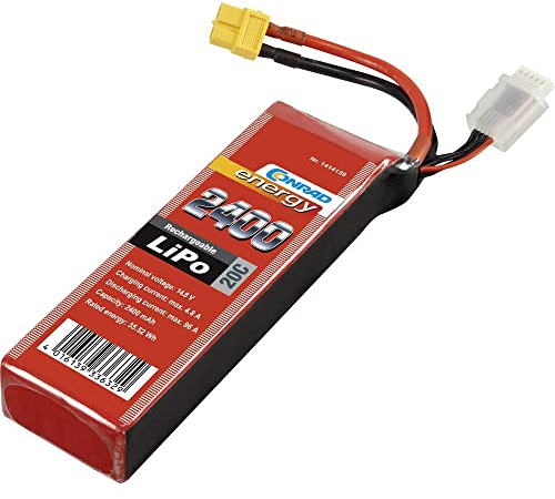 Conrad energy Modellbau-Akkupack (LiPo) 14.8 V 2400 mAh Zellen-Zahl: 4 20 C Softcase XT60