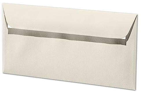 ARTOZ 75x Briefumschläge DIN Lang Ivory-Elfenbein 100 g/m² selbstklebend - DL 224x114 mm - Kuvert ohne Fenster - Umschläge mit Haftklebung Abziehstreifen