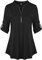 Lalala Herbst Oberteile Damen Langarm V-Ausschnitt Business Bluse Figurschmeichelnd Hemden Shirts (A_schwarz,S)
