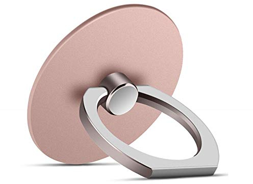 MuStone Support de Téléphone, Round-Shaped Cellule Téléphone Bague Support, 360 Degrés Rotatif Métal Pied pour IPHONE Séries, Samsung Galaxy Note Huawei Séries - Or Rose
