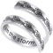 LucBuy Edelstahl Keep Eng Gravierte Inspirierende Geschenke Verstellbare Ringe Schmuck für Männer Frauen Teenager (I am the storm - Silber (Muster))
