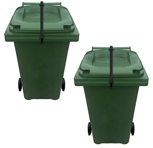 Wheelie Bin Lid Lock Strap - Heavy Duty - Windy Version - NO DRILLING, NO GLUEING - Secure Contents From Spilling - Stop Wind or Vandals Tipping - Easy Fitting (MULTI bin pack) (2)