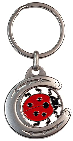 happyROSS Porte-clés avec jeton de chariot - Bonne chance, métallique, 75x40mm