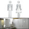 WC Segno Targa Toilette Bagno 1 Paio Porta Targhetta Cartello Toilette Adesivi Segnaletica Simbolo Uomo e Donna Targhette Bagno (Argento(12 cm))
