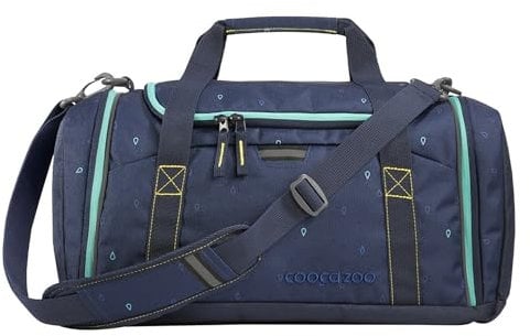 coocazoo Sporttasche „Happy Raindrops”, blau, Hauptfach, Nasswäschefach, Seitentasche, Reflektoren, 20 Liter, ab der 3. Klasse