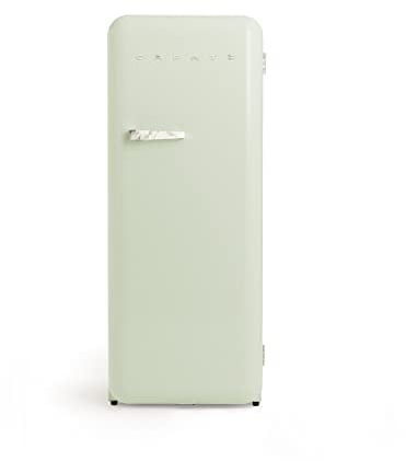 CREATE / RETRO FRIDGE 150 MARBLE/Frigorífico verde pastel maneta mármol con congelador 281L / 102W, bajo consumo, 150cm, 3 estantes, regulador temperatura, botellero, 60x60x150cm