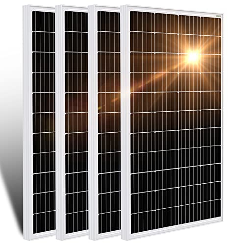 DCHOUSE Solarpanel 480W 12V Monokristallin Solarpanel ideal für Wohnmobil, Gartenhäuse, Boot, Hohe Effizienz Photovoltaik Mono Solarzelle (4 Pcs 120W)
