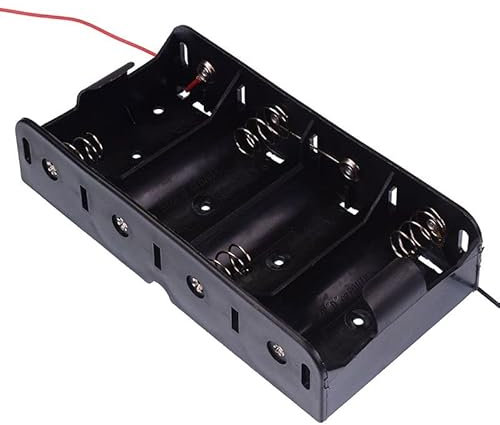 D x 4 Open Style Battery Holder Case With Flying Leads (Pack of 5)