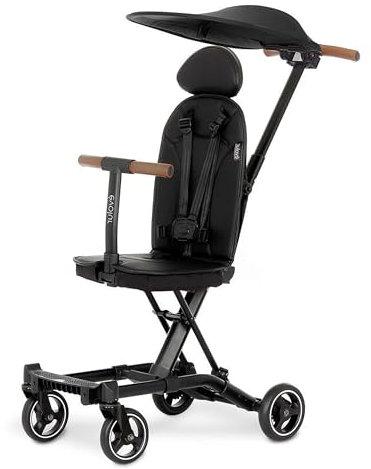 Evolur Cruise Rider Kinderwagen mit Baldachin, leichter Regenschirm-Kinderwagen mit kompakter Faltung, leicht zu transportierender Reise-Kinderwagen – Schwarz