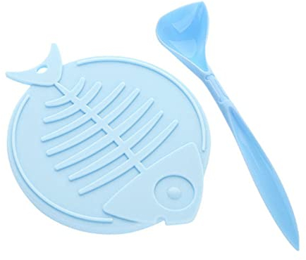 ACSUZ Fish Pet Silicone Universal Canned Lid Feeding Spoon Fresh Sealed Cover for Snacks Wet Food Dog Cat Pet Feeder,blue