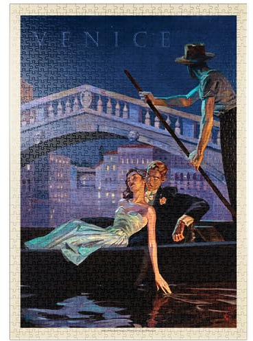 MyPuzzle Italien: EIN Abend in Venedig, Vintage Poster - Premium 1000 Teile Puzzle - MyPuzzle Sonderkollektion von Anderson Design Group